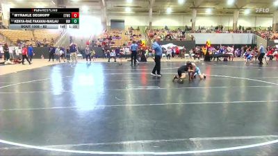 82 lbs Champ. Round 1 - Myrakle DeGroff, Eagle Talon Wrestling Club vs Kenya-Rae Fakavai-Mailau, Wildcats Wrestling