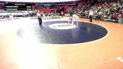1A 144 lbs Cons. Round 3 - Logan Riggs, Roxana vs Hudson Meek, Lawrenceville