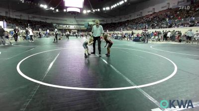 46 lbs Consi Of 16 #1 - Cassius Bennett, Tulsa North Mabee Stampede vs Steven Emerson, Choctaw Ironman Youth Wrestling
