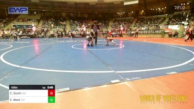 43 lbs Round Of 16 - Cash Scott, Cowboy Wrestling Club vs Elijah Beck, Top Rank