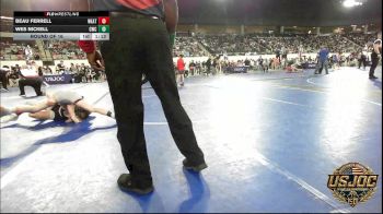 92 lbs Round Of 16 - Beau Ferrell, Weatherford Youth Wrestling vs Wes Nickell, Cowboy Wrestling Club