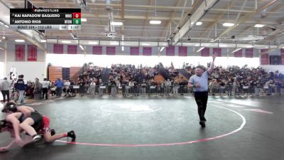 113 lbs Quarterfinal - Kai Napadow Baquero, Winchester vs Antonio Rios, Methuen