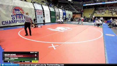 144 Class 1 lbs Cons. Round 1 - Devin Rowe, Central (New Madrid County) vs Tony Tercero, South Harrison