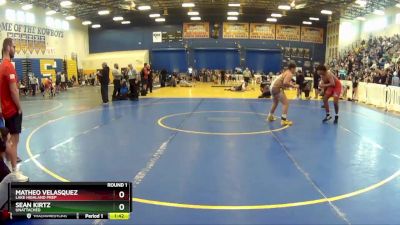 180 lbs Round 1 - Sean Kirtz, Unattached vs Matheo Velasquez, Lake Highland Prep