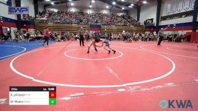 61 lbs Quarterfinal - Andrew Johnson, Pitbull Wrestling Academy vs Weston Myers, Pawhuska Elks Takedown