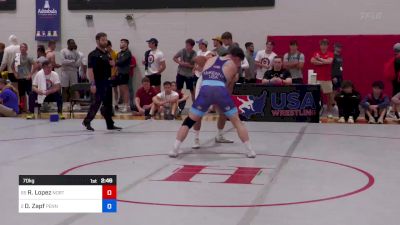 70 kg Semifinal - Rudy Lopez, Northern Colorado Wrestling Club vs Doug Zapf, Pennsylvania RTC