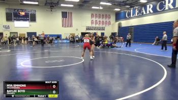 JV-5 lbs Round 4 - Mya Simmons, Williamsburg vs Baylee Boyd, Grinnell