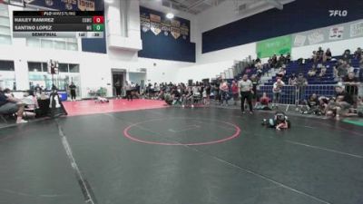 53 lbs Semifinal - Hailey Ramirez, Cal Grapplers Wrestling Club vs Santino Lopez, Monster Garage