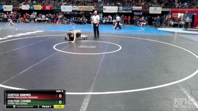 135 lbs Quarterfinal - Colton Combs, Haines High School vs Justus Grimes, Homer High School Mariners