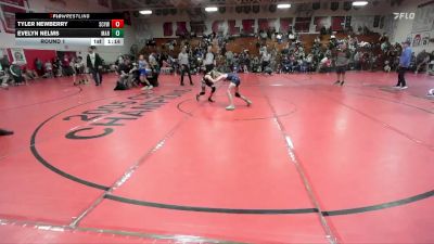 64-69 lbs Round 1 - Tyler Newberry, San Clemente Youth Wrestling vs Evelyn Nelms, MTC
