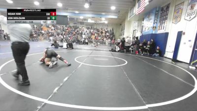 138 lbs Cons. Round 5 - Jon Holquin, La Mirada vs Noah Kim, Canyon