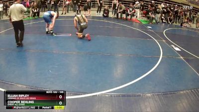 145 lbs Quarterfinal - Elijah Ripley, Legends Of Gold Las Vegas vs Cooper Behling, Emery All-Stars