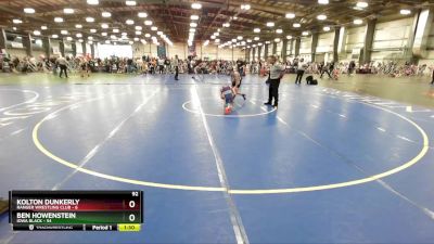 92 lbs Rd# 2 10:30am Friday - Ben Howenstein, Iowa Black vs Kolton Dunkerly, Ranger Wrestling Club