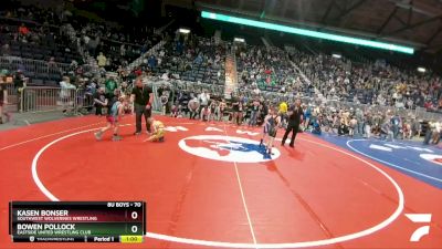 70 lbs Champ. Round 2 - Bowen Pollock, Eastside United Wrestling Club vs Kasen Bonser, Southwest Wolverines Wrestling