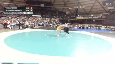 Boys 2A 215 lbs Cons. Round 3 - Julian Torres, East Valley (Spokane) vs Alejandro Barajas, Quincy