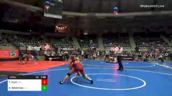 147 lbs Quarterfinal - Taya Hunt, Vian Youth Wrestling vs Avery Beckman, Vici WC