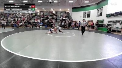 138 lbs Champ. Round 2 - Wyatt Wilkinson, Skiatook Bulldogs vs Cael Puderbaugh, Bobcat Wrestling Club