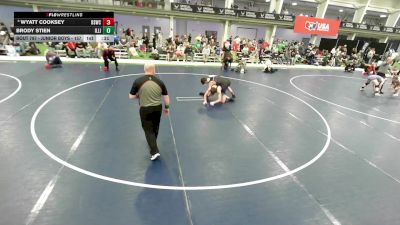 Junior Boys - 157 lbs Cons. Round 4 - Wyatt Cooksey, Bloomington South Wrestling Club vs Brody Stien, Illinois