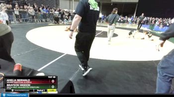 45 lbs Quarterfinal - Brayson Higdon, South West Washington Wrestling Club vs Amelia Berwald, Ascend Wrestling Academy