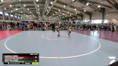 75 lbs Cons. Round 2 - Kenthia Lewis, Randall Youth Wrestling Club vs Hannah Diers, Dripping Springs Youth Sports Association Wrestling Club