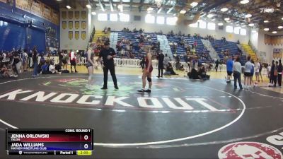 130 lbs Cons. Round 1 - Jenna Orlowski, Talon vs Jada Williams, Mayhem Wrestling Club