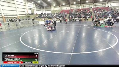 140 lbs Champ. Round 1 - Treagan Harris, Ririe Youth Wrestling Club vs Tel Parry, Star Valley Braves