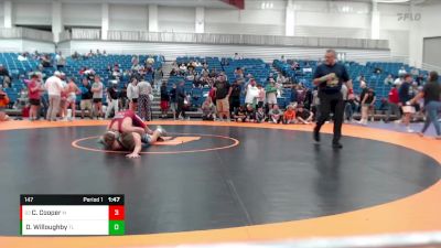 147 lbs Cons. Round 4 - Caleb Cooper, Columbus East vs Dakoda Willoughby, Fountain Central