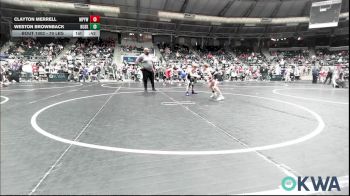 70 lbs Round Of 32 - Clayton Merrell, Mannford Pirate Youth Wrestling vs Weston Brownback, Husky WC