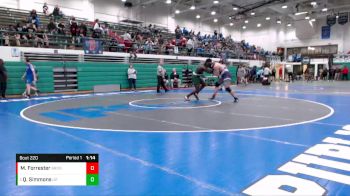 285 lbs Quarterfinal - Qi`Yam Simmons, Indianapolis Arsenal Tech vs Max Forrester, Brownsburg