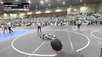 53 lbs 2nd Place - Adriel Rasmussen, The Rock Of Redmond vs Axel Odle, Greenwave Youth WC