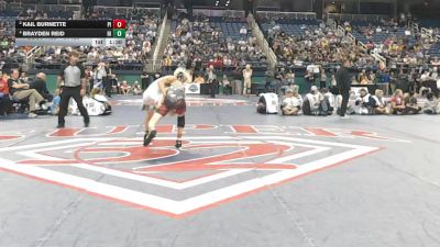 4A 126 lbs 1st Place Match - Brayden Reid, Hibriten High School vs Kail Burnette, Pisgah High School