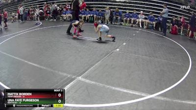 50 lbs Quarterfinals (8 Team) - Mattix Borden, Team Oregon vs Una Faye Furgeson, Kentucky