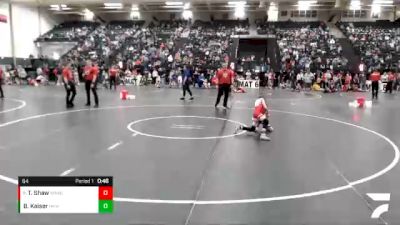 64 lbs Quarterfinal - Titus Shaw, Broken Bow Wrestling Club vs Bowden Kaiser, Hoxie Kids Wrestling