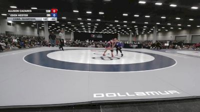 95 lbs Cons. Quarters - Eden Hester, Contenders Wrestling Academy vs Allison Cazares, Toss Em Up Wrestling Academy