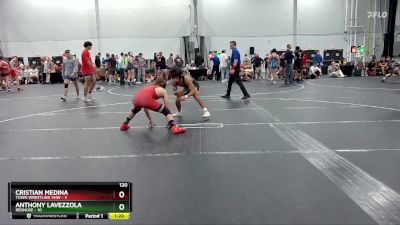 120 lbs Placement (4 Team) - Cristian Medina, Town Wrestling VHW vs ANTHONY LAVEZZOLA, RedNose