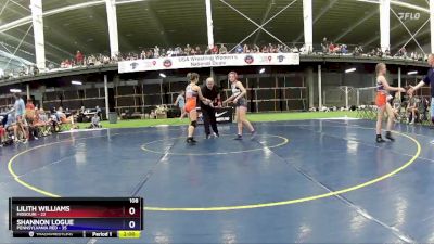 108 lbs Placement Matches (8 Team) - Lilith Williams, Missouri vs Shannon Logue, Pennsylvania Red