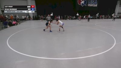 120 lbs Cons. Rd Of 32 - Ryah Wurman, Missouri vs Lily Feist, Mat Demon Wrestling Club
