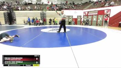 57-63 lbs Cons. Round 2 - Micah Coolbaugh, Western Wrestling Club vs Kysyn Van Winkle, South Dearborn WC