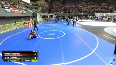 100 lbs Semifinal - Marley Hemmer, Red Star Wrestling Academy vs Alice Cullen, Cougar Youth Wrestling