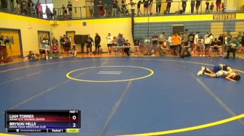 49-53 lbs Round 3 - Bryson Mills, Kanza FS/GR Wrestling Club vs Liam Torres, Dodge City Training Center