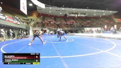 144 lbs Cons. Round 5 - Dj Acheta, Evergreen Valley Wrestling Club vs Tunoa Bodily, California