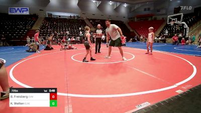 72 lbs Consolation - Bowen Freisberg, Caney Valley Wrestling vs Kaygan Walton, El Reno