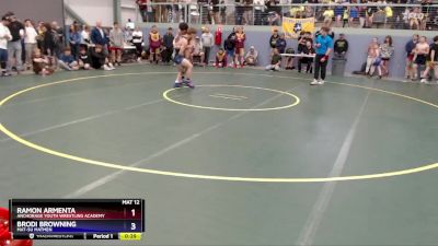 144 lbs Champ. Round 2 - Ramon Armenta, Anchorage Youth Wrestling Academy vs Brodi Browning, Mat-Su Matmen