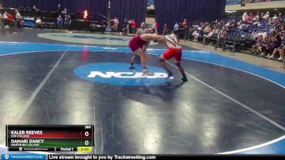 285 lbs Semifinal - Kaleb Reeves, Coe College vs Damari Dancy, Wartburg College