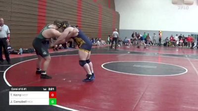 285 lbs Consi Of 8 #1 - Tristan Kemp, West Virginia-Unattached vs James Campbell, Michigan State-Unattached