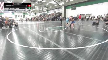157 lbs Champ. Round 2 - Caden Underwood, Kearney High School vs Jet Brown, Mo West