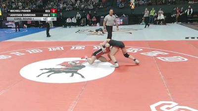 Cons. Round 1 - Addysen Simmons, Adams Central vs Micheli Fisher, Norfolk Catholic