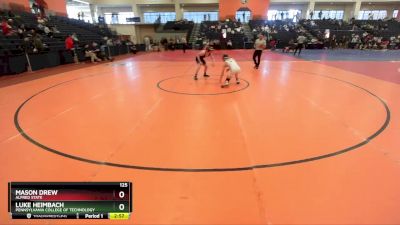 125 lbs Cons. Round 3 - Mason Drew, Alfred State vs Luke Heimbach, Pennsylvania College Of Technology
