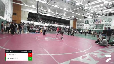 126 lbs Cons. Round 3 - Manny Meza, Calvary Chapel (Downey) vs Abdulrehmon Bholat, North Torrance