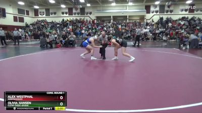 155 lbs Cons. Round 1 - Olivia Hansen, Clear Creek-Amana vs Alex Westphal, Independence